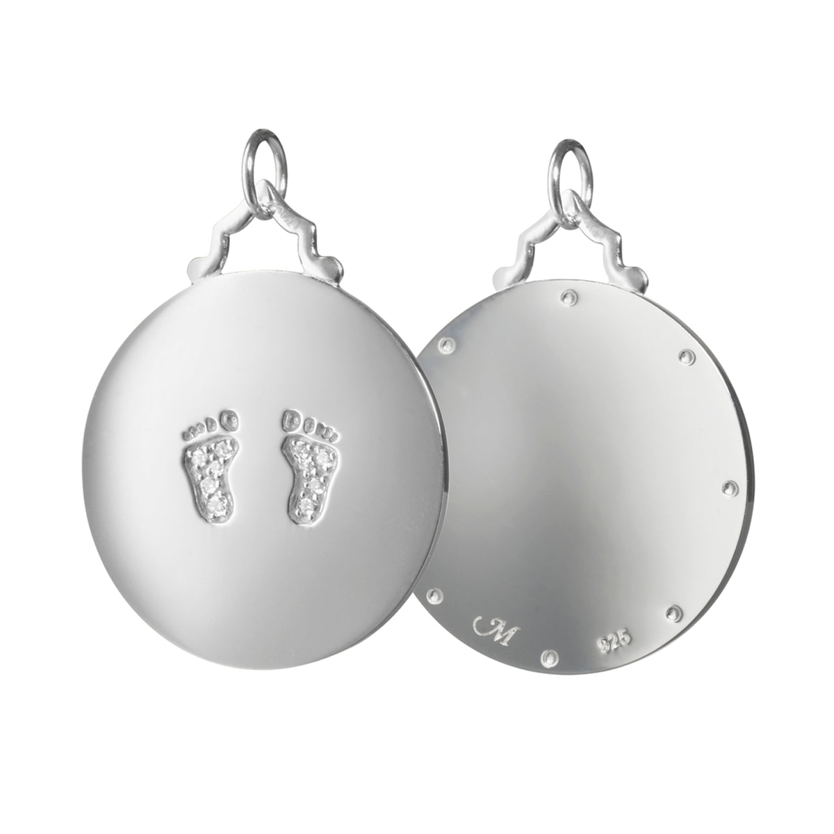 MRK Sterling Silver Small "Baby Feet" Charm with Sapphires