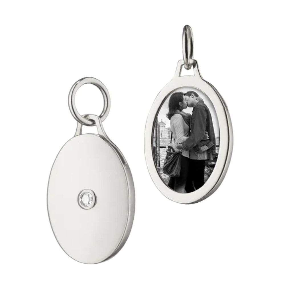 Monica Rich Kosann Oval Half Locket with Sapphire
