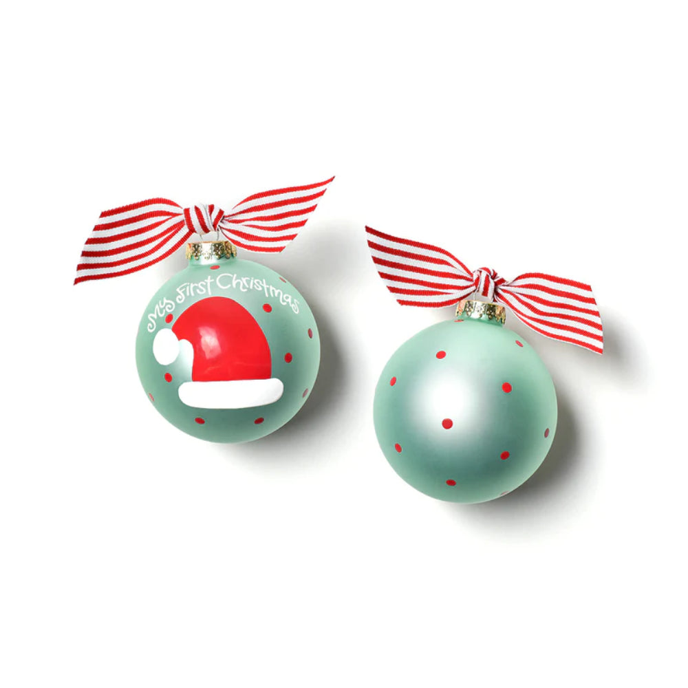 Coton Colors My First Christmas Hat Boy Glass Ornament