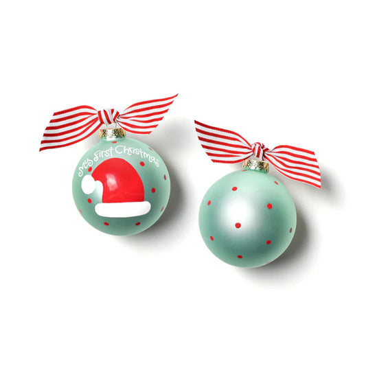 Coton Colors My First Christmas Hat Boy Glass Ornament