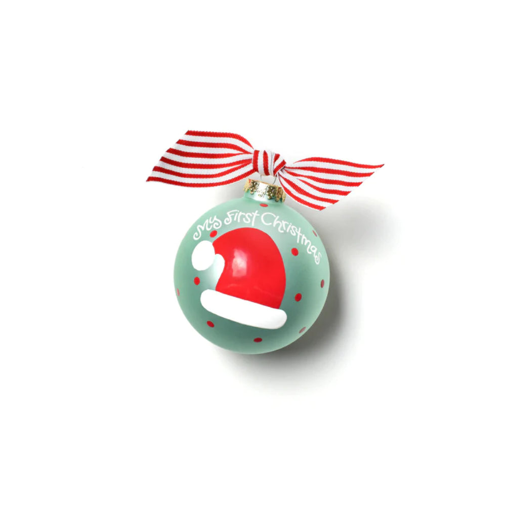 Coton Colors My First Christmas Hat Boy Glass Ornament