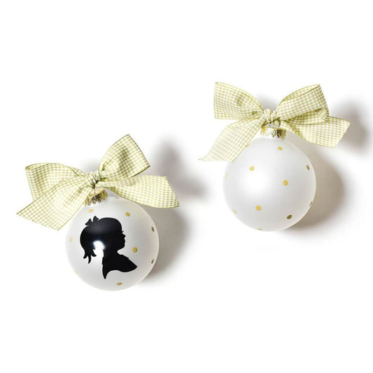 Coton Colors Girl Silhouette Glass Ornament