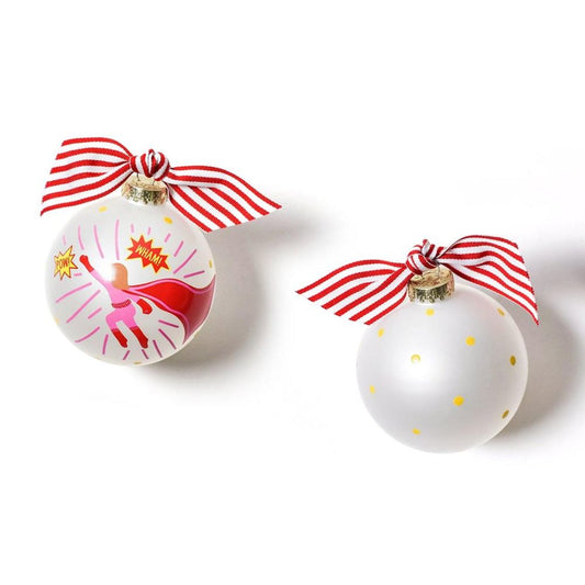 Coton Colors Superhero Girl Glass Ornament
