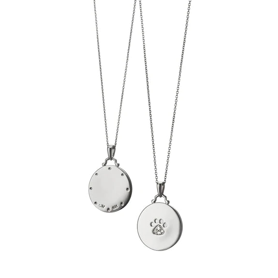 Monica Rich Kosann Sterling Silver Paw Print Charm with Sapphires