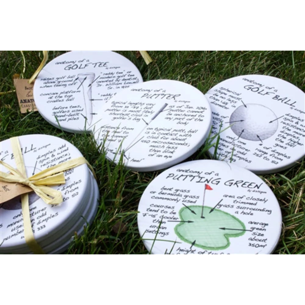 Dishique Golf Anatomy Coasters - Set of 4