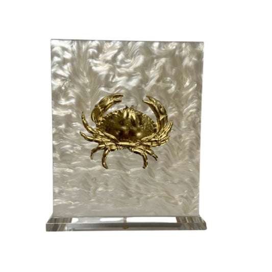 Crab Boutique Tissue Box - Pearl