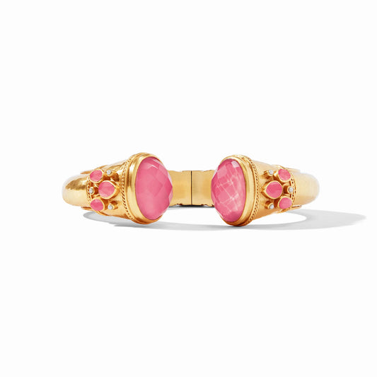 Julie Vos Gold Cannes Cuff-Iridescent Peony Pink