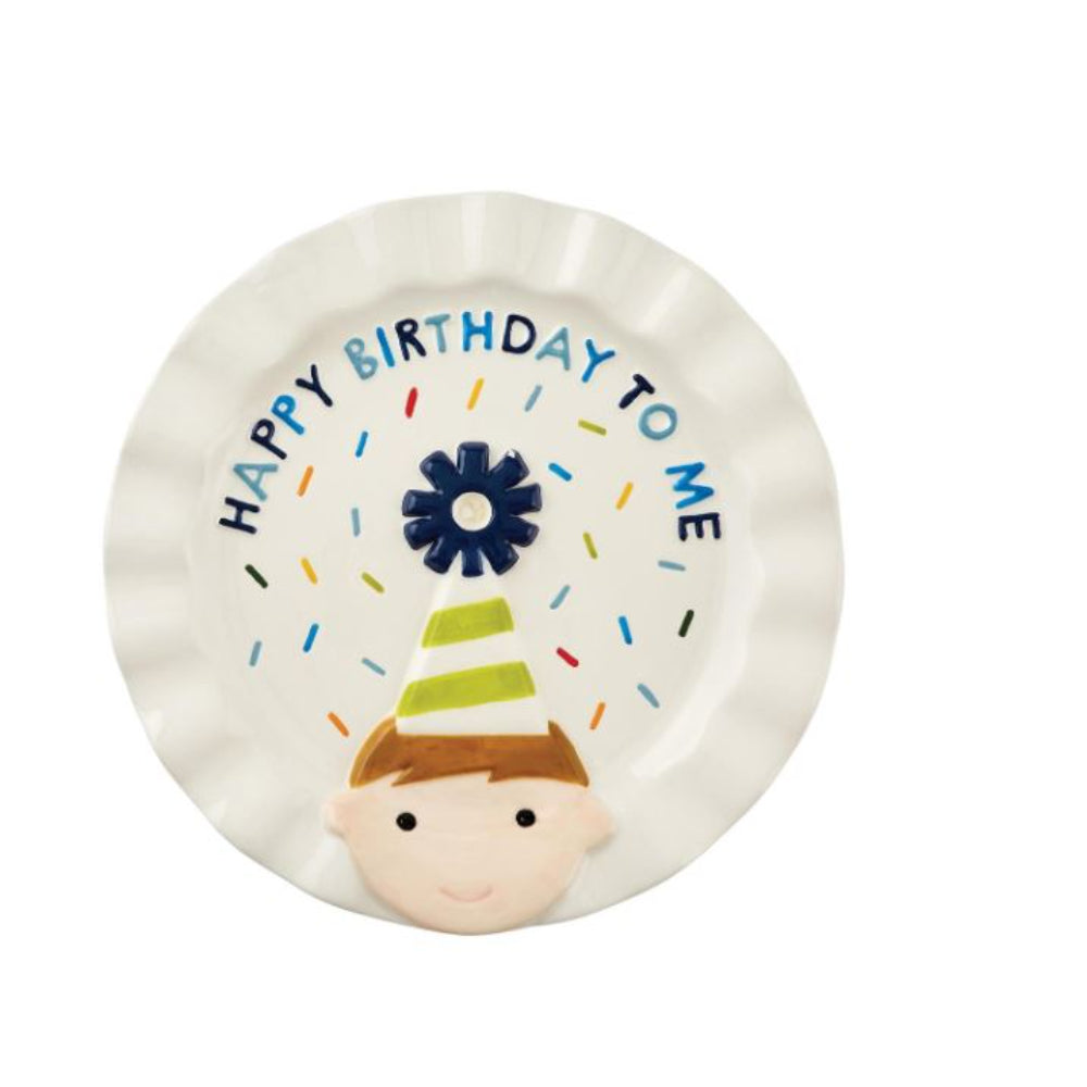 Mud Pie Birthday Boy Candle Plate