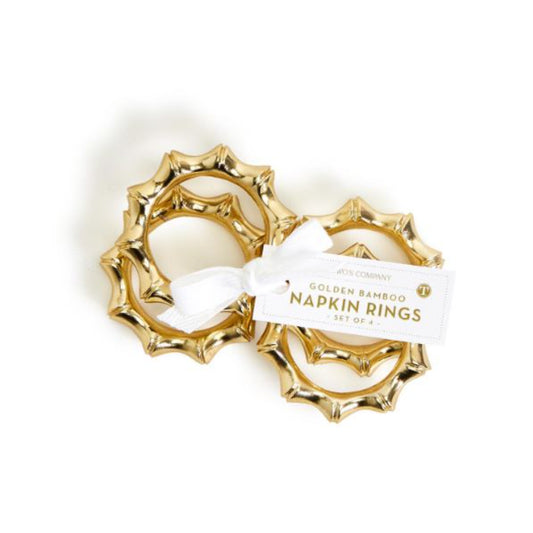 Two's Company Golden Napkin Rings - Set of Four