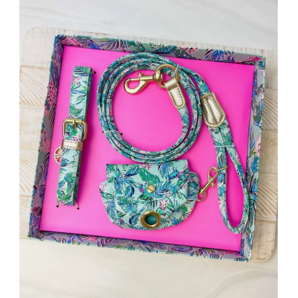 Lilly Pulitzer Dog Walk Set Barking Up the Palm Tree Smyth Jewelers