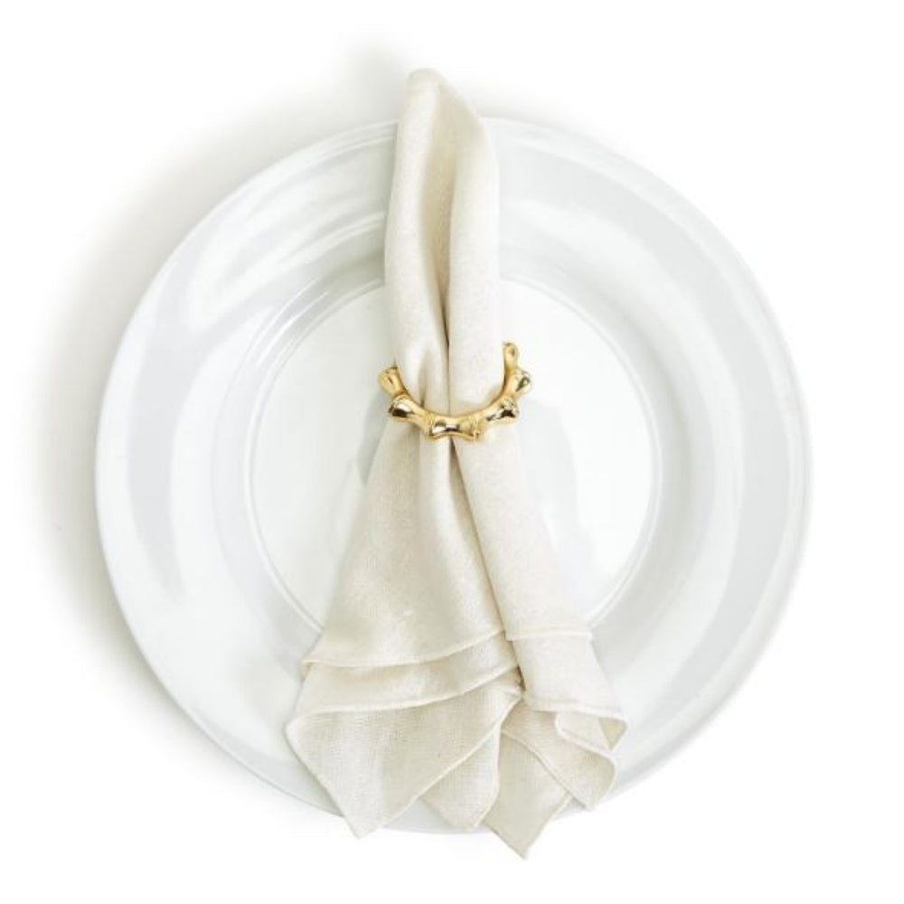 Two's Company Golden Napkin Rings - Set of Four
