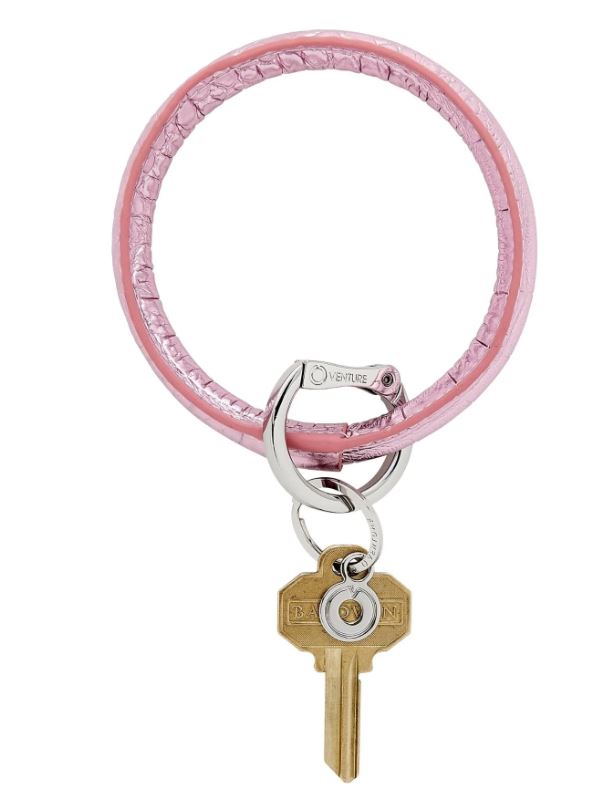 O-VENTURE Leather Big O® Key Ring- Croc-Embossed Collection