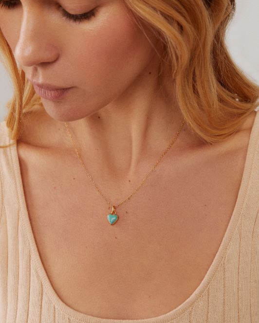 Anna Beck Small Turquoise Heart Engravable