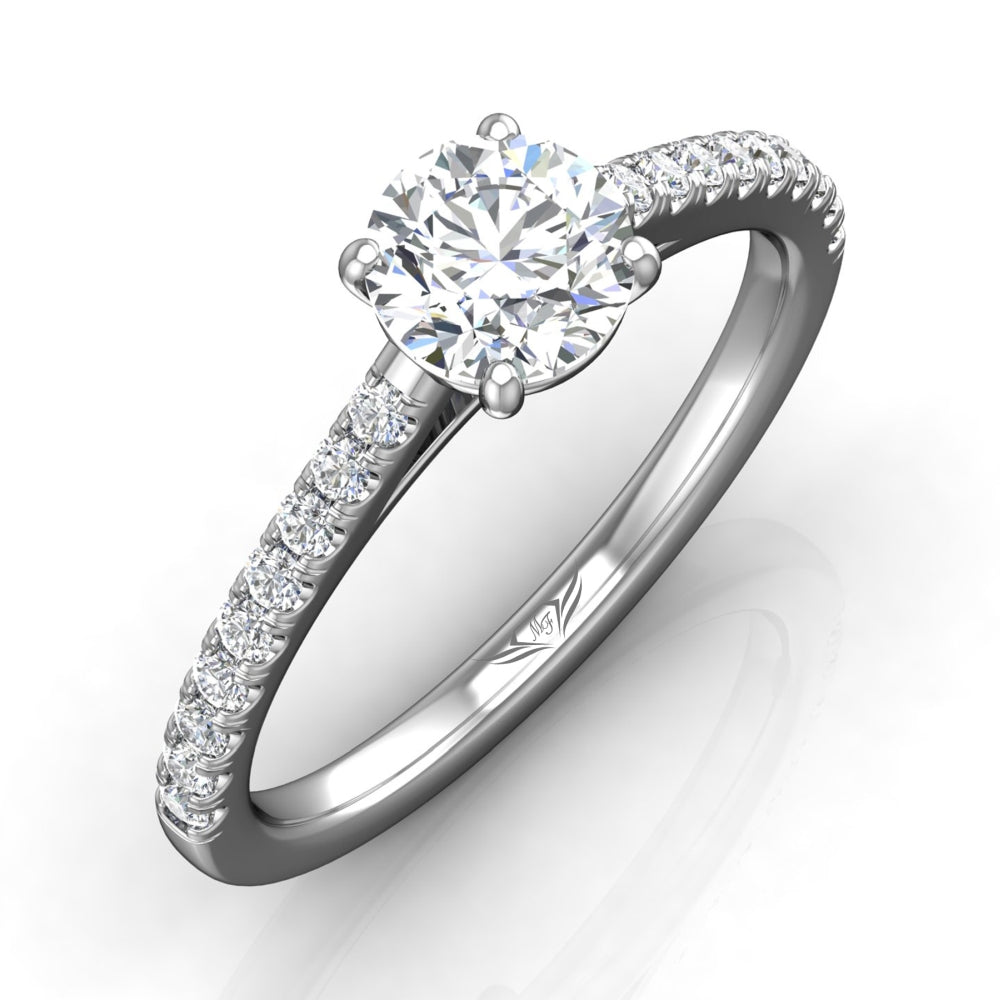 Martin Flyer FlyerFit Micropave Engagement Ring - 6.5mm Center