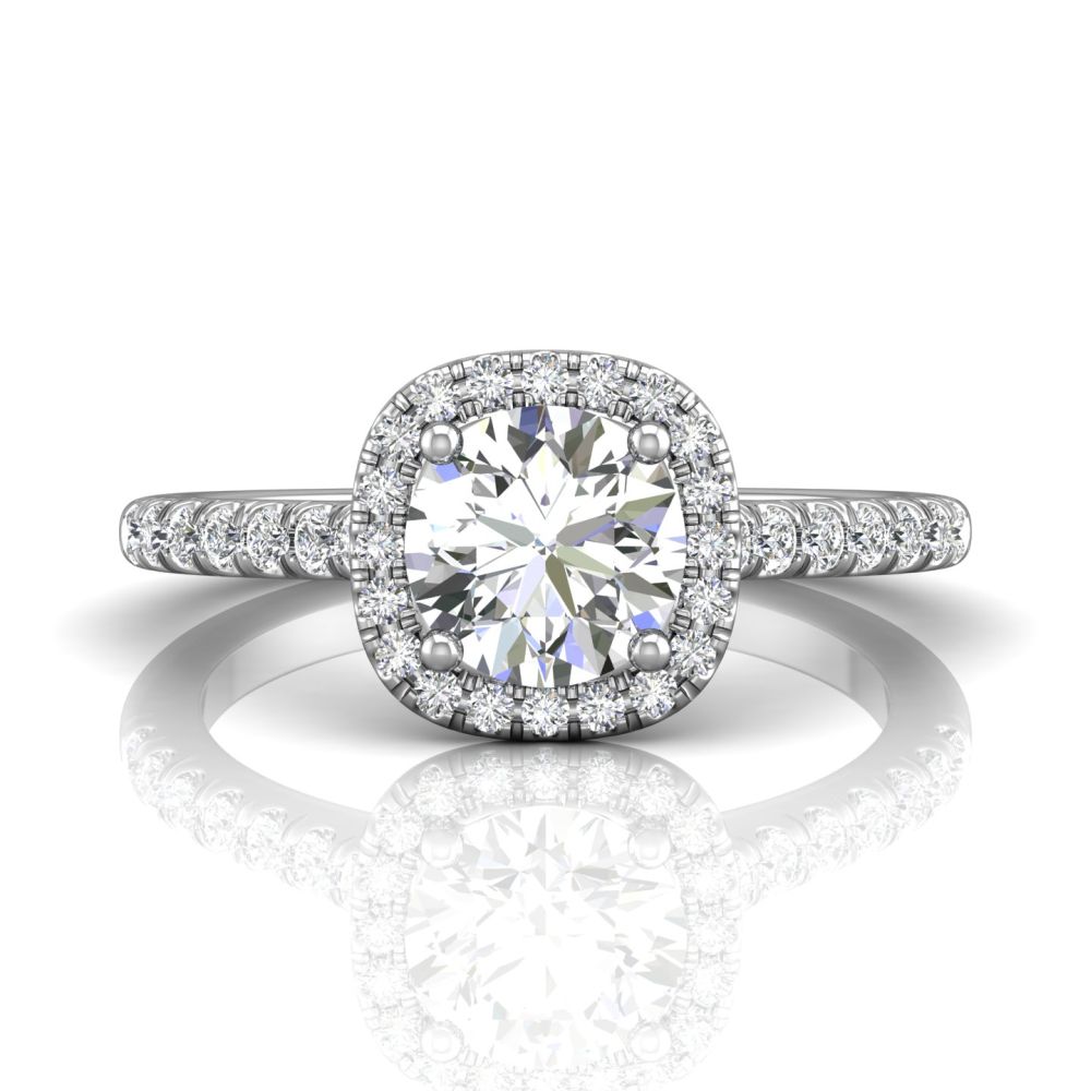 Martin Flyer FlyerFit Micropave Halo Engagement Ring