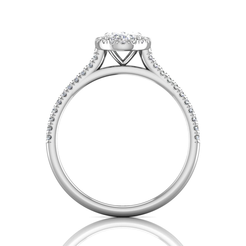 Martin Flyer FlyerFit Micropave Halo Engagement Ring D.27ct HSI