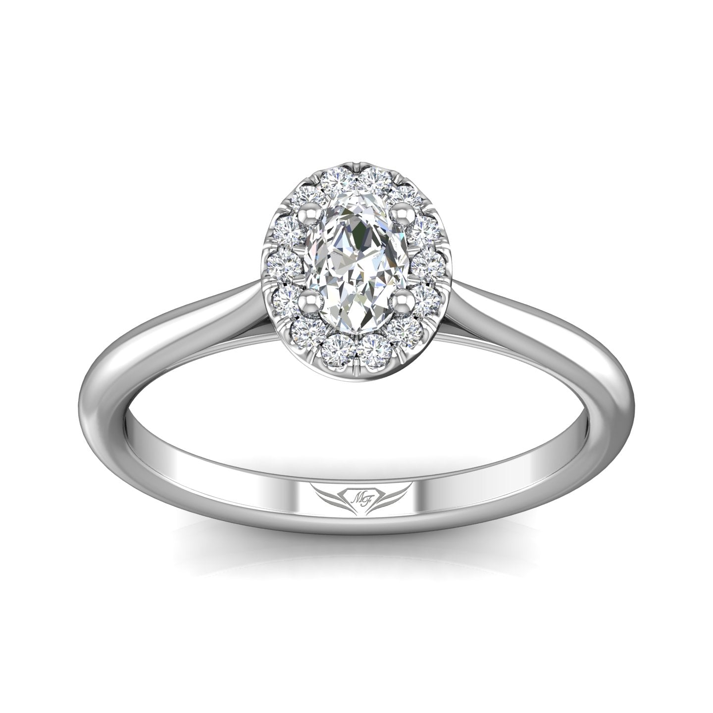 Martin Flyer FlyerFit Micropave Halo Complete Engagement Ring