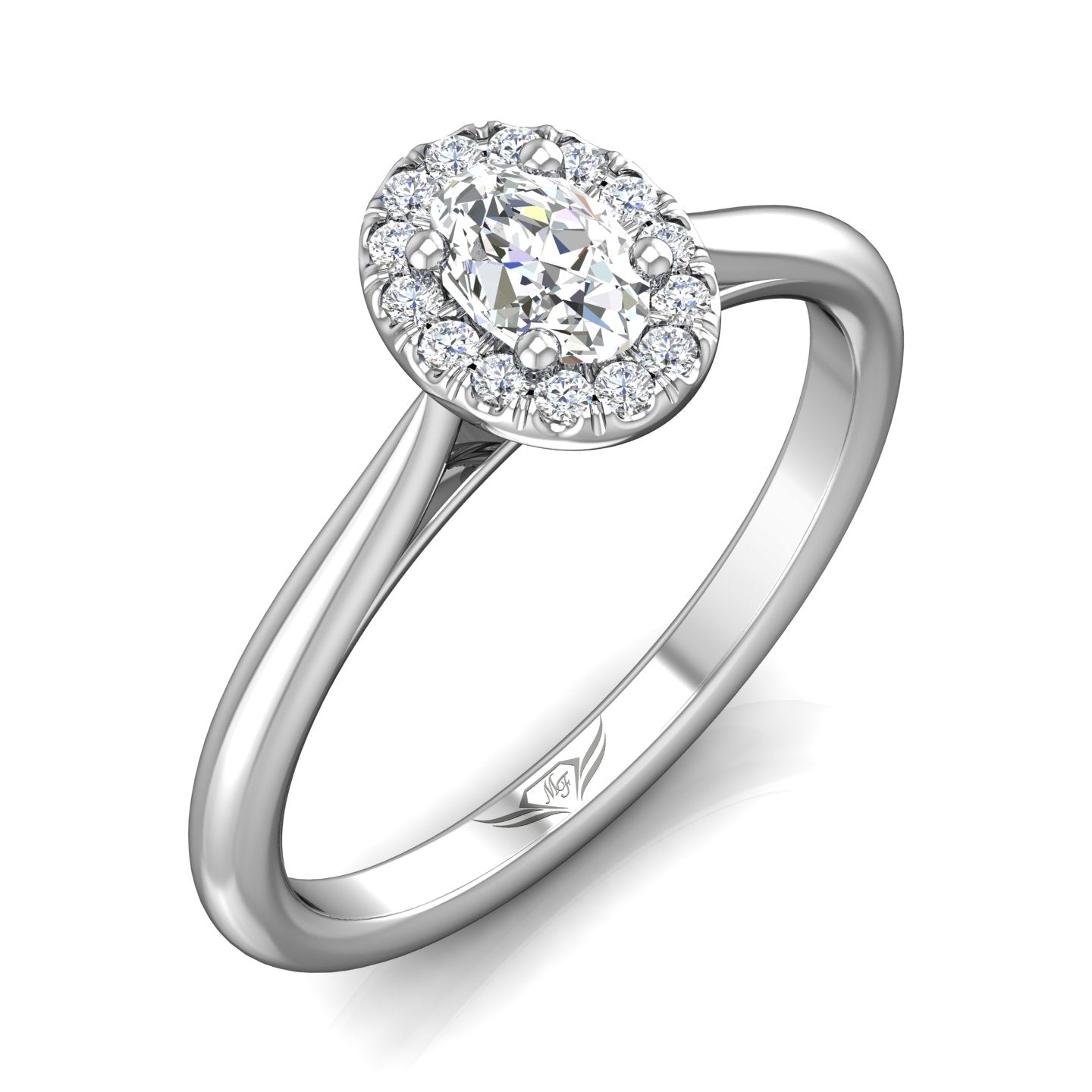 Martin Flyer FlyerFit Micropave Halo Complete Engagement Ring