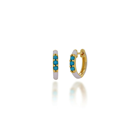Rachel Reid Turquoise Huggie Earrings