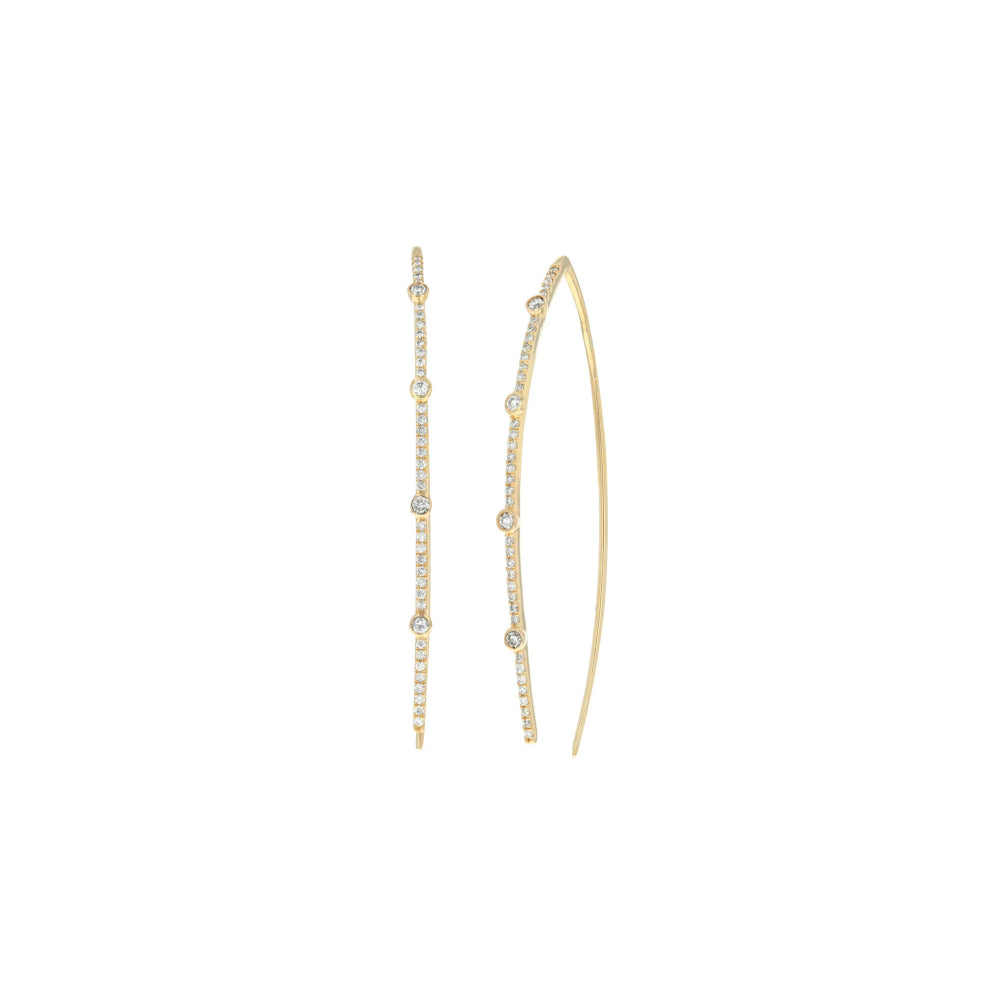 Rachel Reid Mixed Diamond Wire Earrings