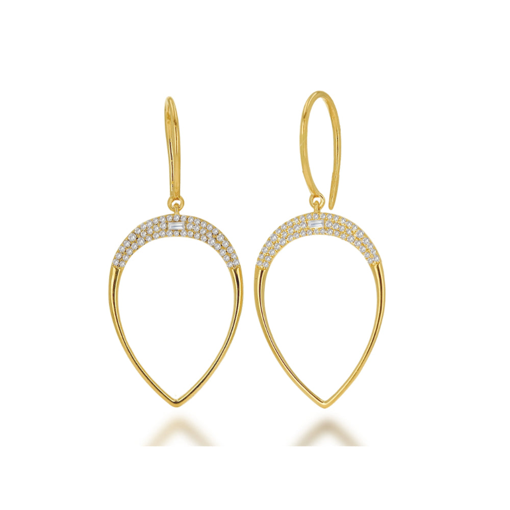 Rachel Reid 14k Diamond Pear Shape Drop Earrings
