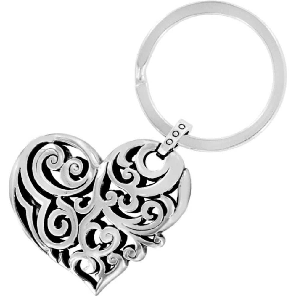 Silver heart keychain