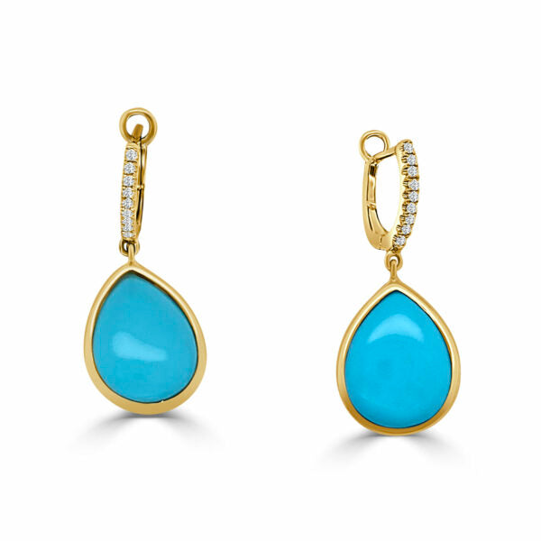 Frederic Sage Luna Turquoise Earrings with Diamonds