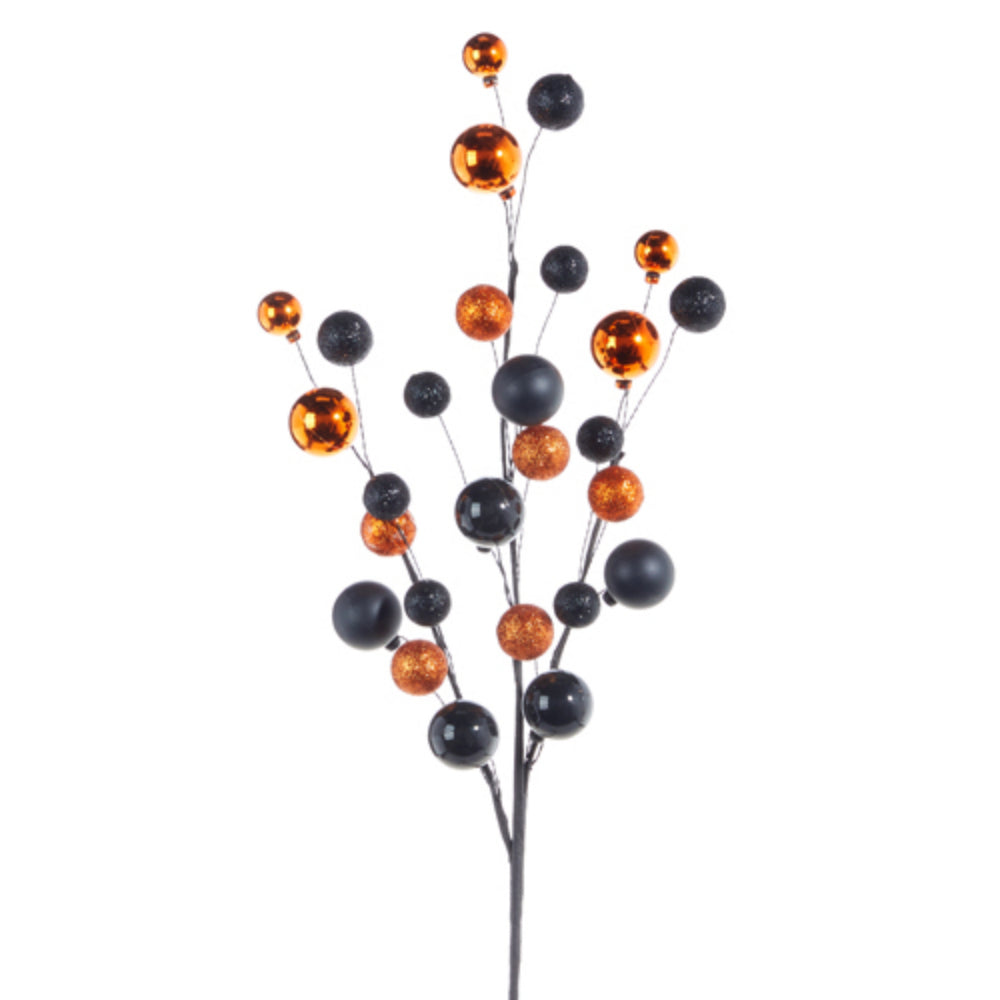 Raz Imports Orange and Black Ornament Ball Spray Smyth Jewelers