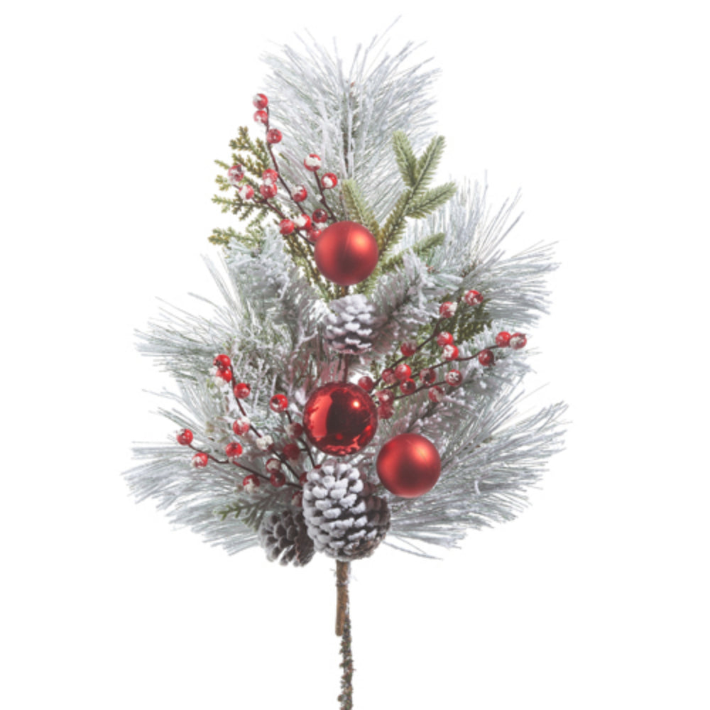 Raz Import Snowy Mixed Ball Ornament Spray