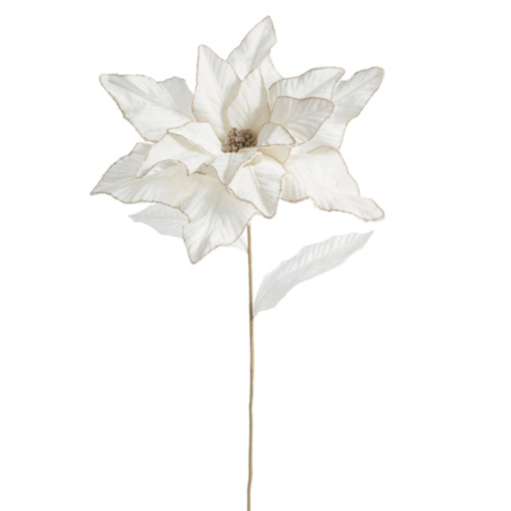 Raz Imports Ivory Poinsettia Stem