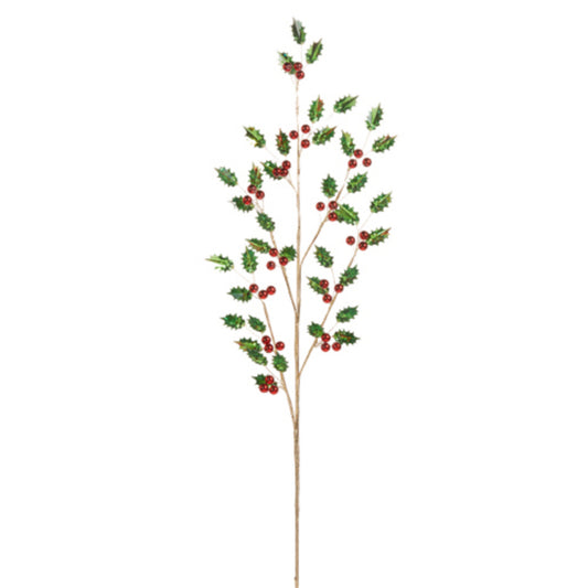 Raz Imports Jeweled Holly Spray