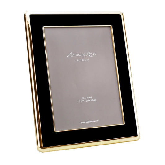 Addison Ross Curved Enamel 5x7 Frame - Gold & Black