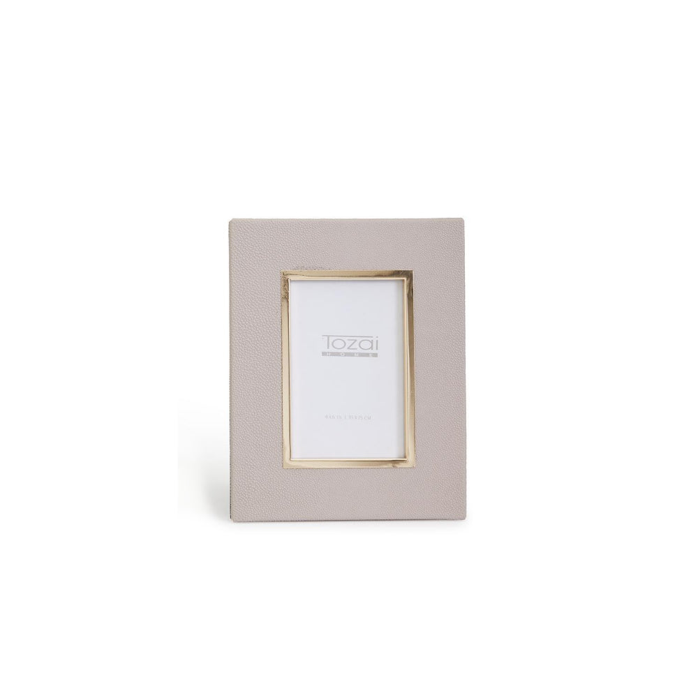 Two's Company Taupe Stingray Photo Frame with Gold Edge