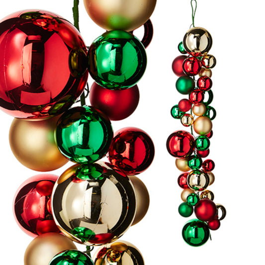 Raz Imports Red/Green/Gold 4' Ball Garland