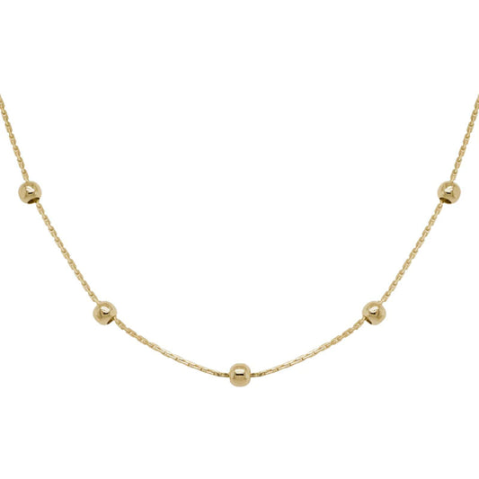 14k Gold Beaded Chain 16"