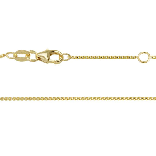 14k Gold Adjustable Diamond-Cut Wheat Chain