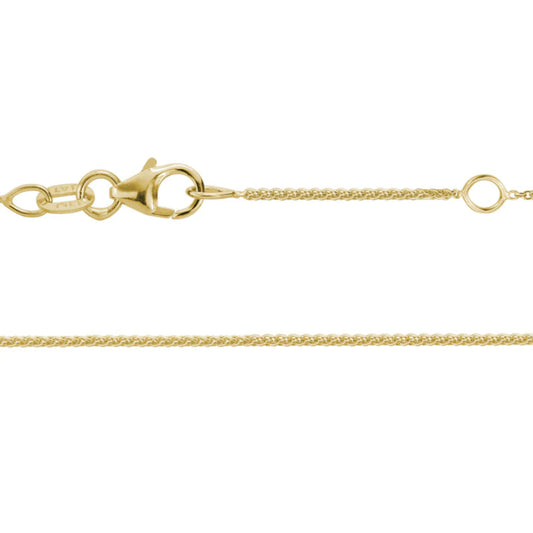 14k Gold Adjustable Wheat Chain 16-18"