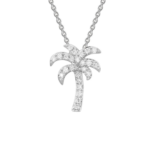 14k Diamond Palm Tree Pendant