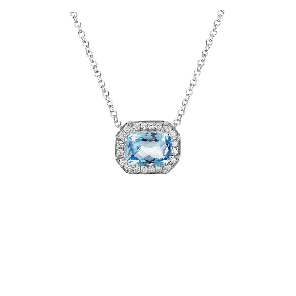14k Semi-Precious Gemstone & Diamond Pendant