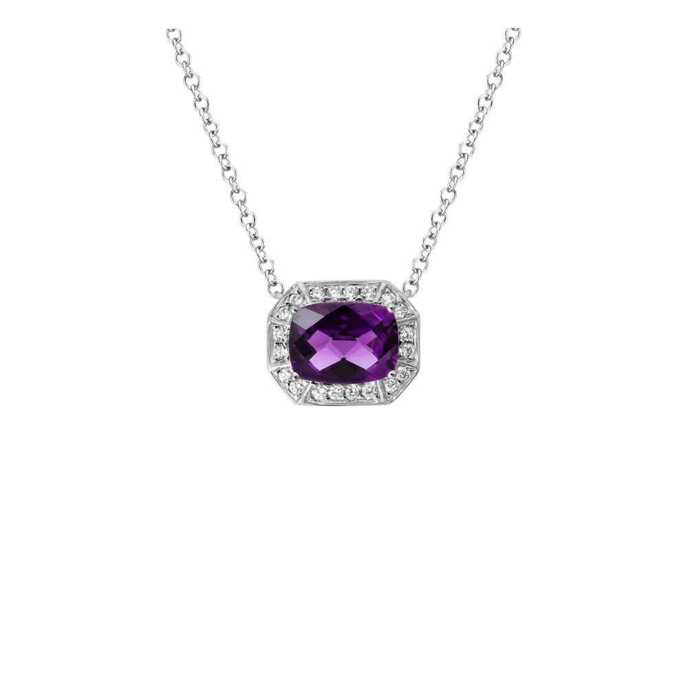 14k Semi-Precious Gemstone & Diamond Pendant