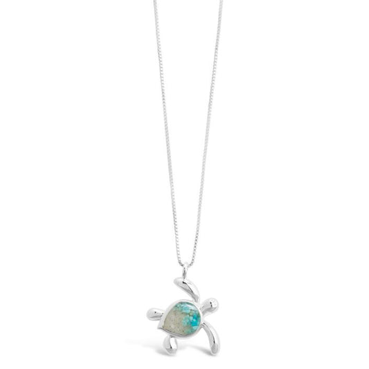 Dune Jewelry Sterling Silver Turquoise Gradient Turtle Necklace