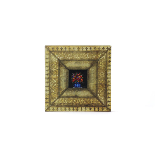 Artwork for Animals Angelica Goodwin Original Gold Frame Multicolor Flowers Canvas Print