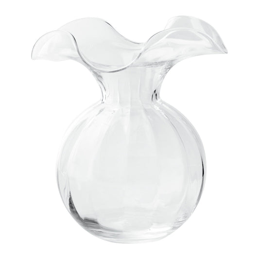 Vietri Hibiscus Glass Clear Medium Fluted Vase