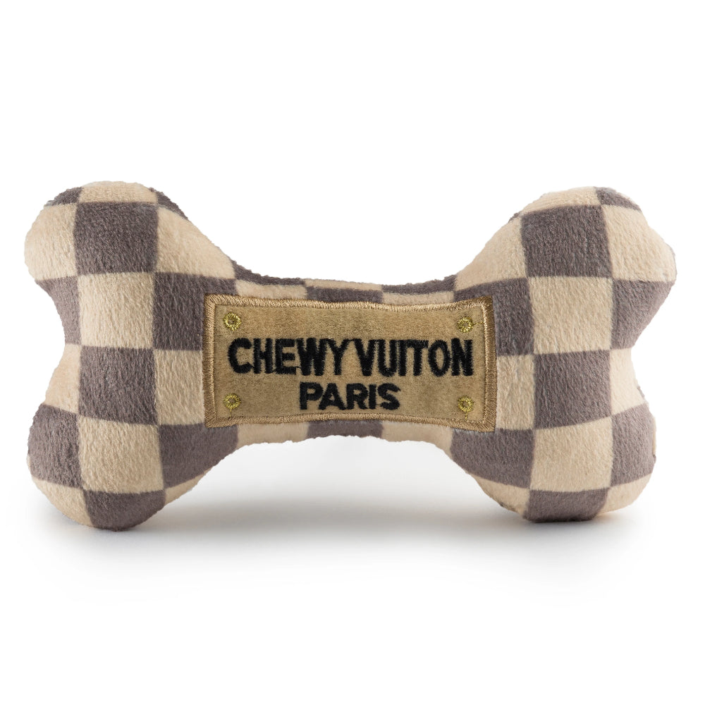 Haute Diggity Dog Checker Chewy Vuiton Bone Toy
