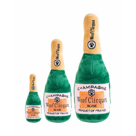 Haute Diggity Dog Woof Clicquot Rosé Champagne Bottle Plush Toy