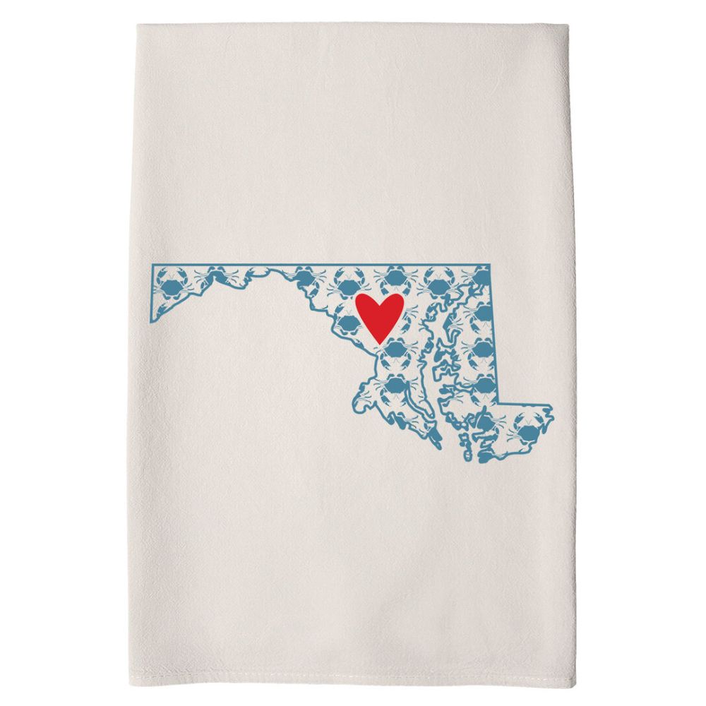 Coast & Cotton Hometown Heart Hand Towel - BALTIMORE