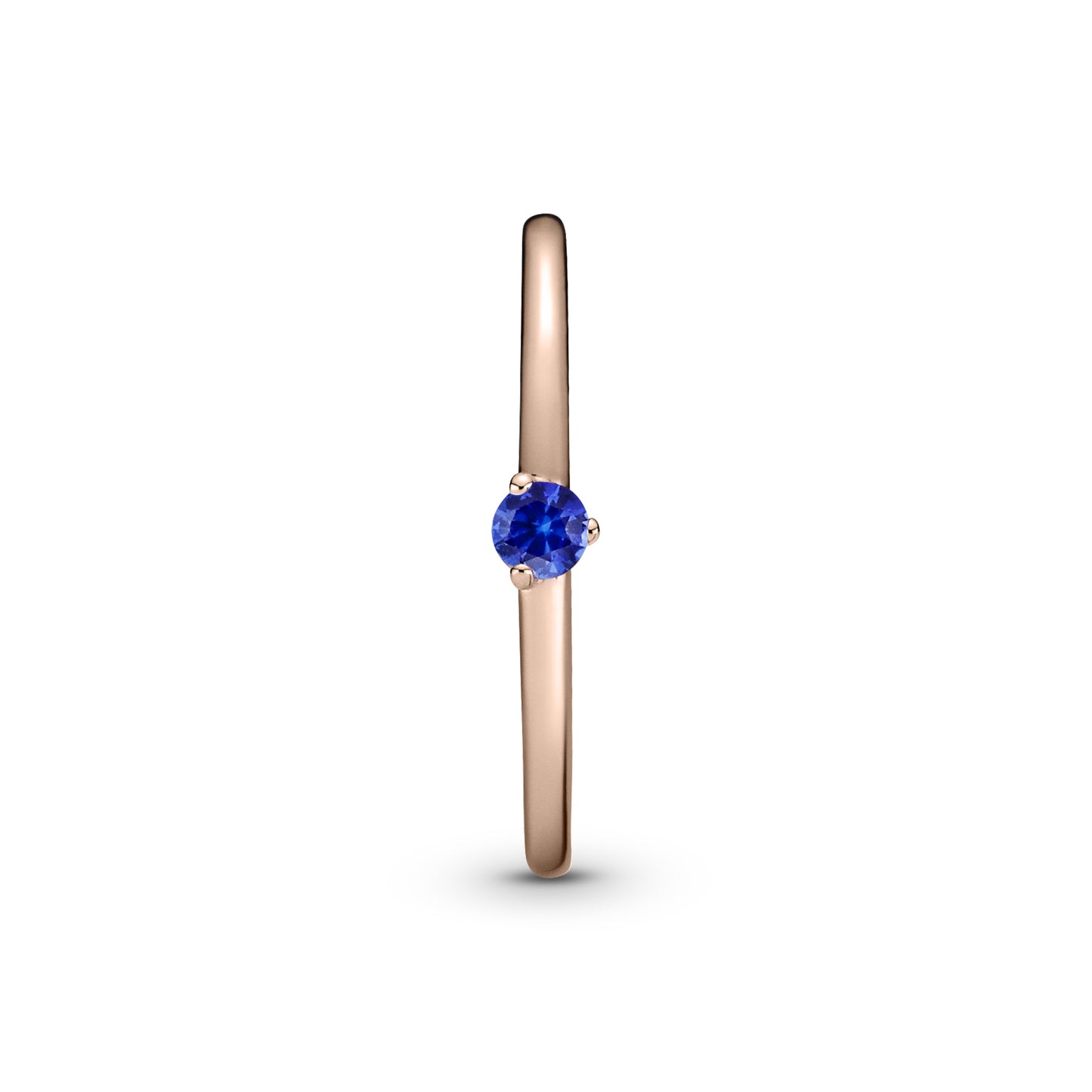 Pandora 14k rose gold-plated Solitaire Ring Blue Crystal
