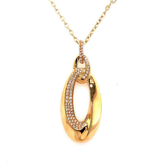 18k Gold Oval Pendant