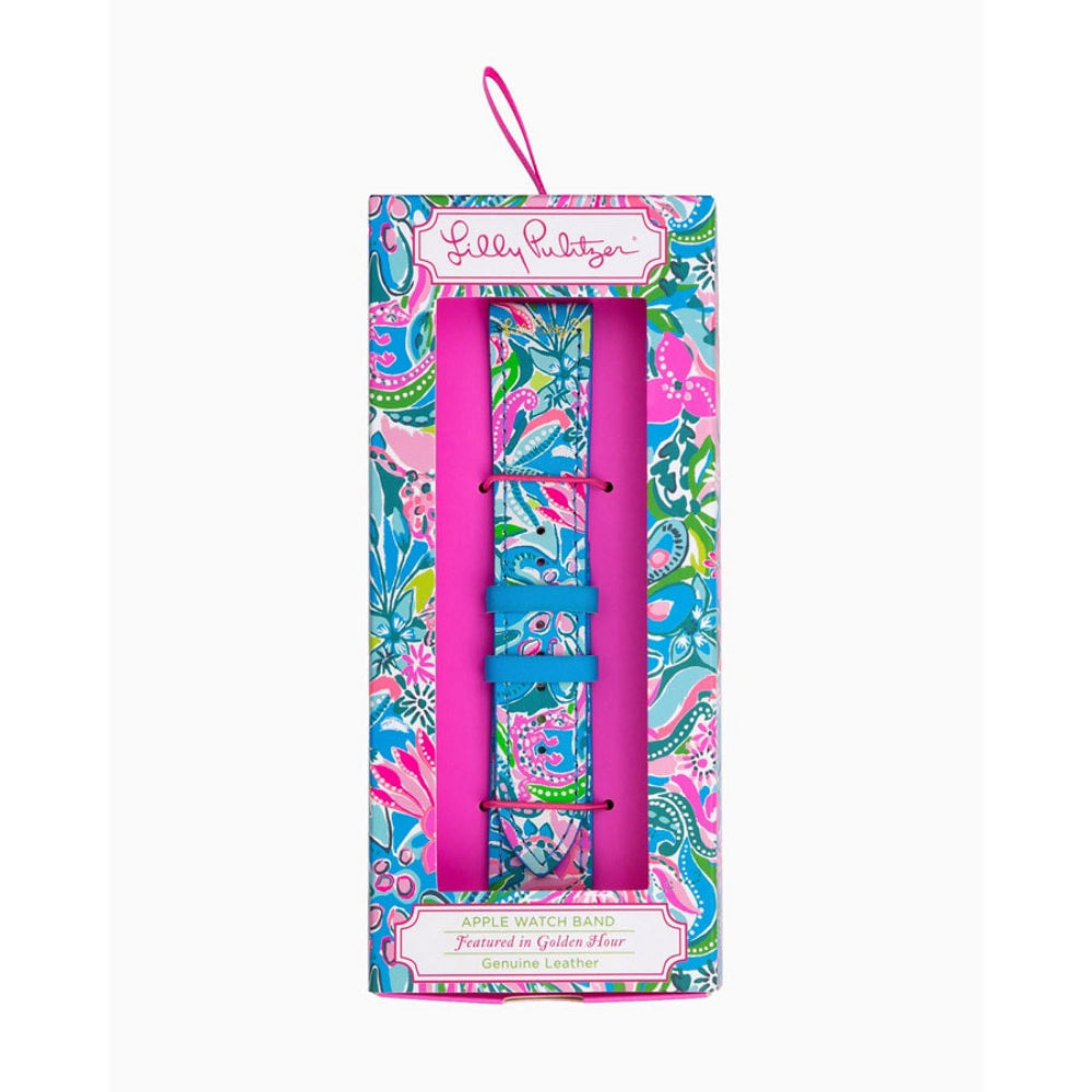 Lilly Pulitzer Golden Hour Leather Apple Watch Band