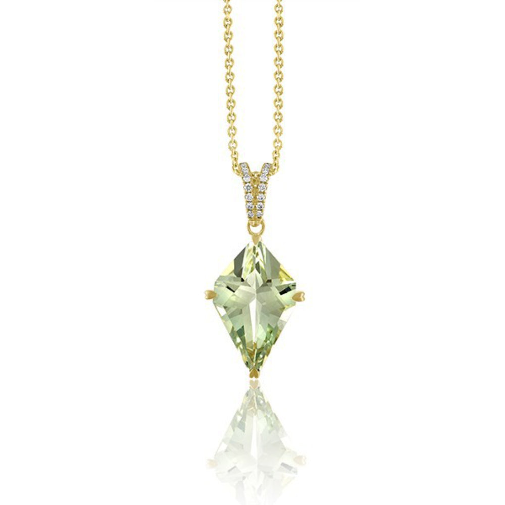 Green Tourmaline in Quartz Necklace No.3 – Powers